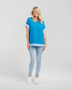 S2003B Luna Top - Blue Check - BE U