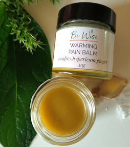 Products: Warming Pain Balm Comfrey, Hypercium & Ginger Be Wise Skincare