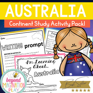 Continent Studies: Australia Continent Study Activity Pack