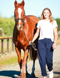 Polo and Training Tops: LUXE NAVY LEISURE PANT