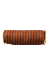 brown: Thin Stripe Chocolate Bolster Cushion