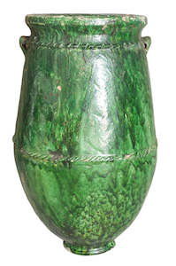 moroccan green urn - 95cm