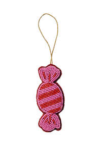 Bon Bon Pink Beaded Christmas Decoration