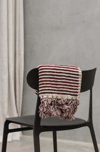 Gifts Under 150: Burgundy Stripe Bath Mat