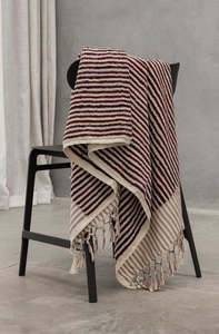 Essential Items: Burgundy Stripe Bath Towel
