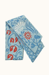 Gifts Under 60: Silk Scarf - Clematite Bleu Blue - Bandeau