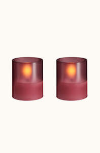 Gifts Under 60: Glass Candle Hurricane Vintage Rose Pack of 2