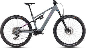 Electric Mountain Bikes: Cube AMS Hybrid ONE44 C:68X TM 400X 29 swampgrey´n´purplereflex 2025