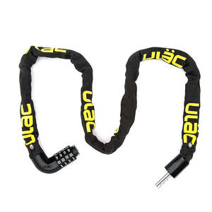 Locks Security: ULAC Lock Steel Kombat Combination Chain Hardened Steel 7mm x 100cm Black/Yellow