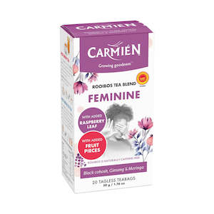 Carmién Feminine with Raspberry Leaf Rooibos Tea (20 Teabags)