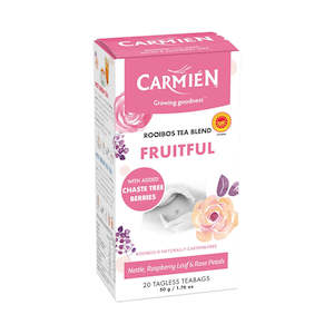 Carmién Fruitful with Raspberry Leaf Rooibos Tea (20 Teabags)