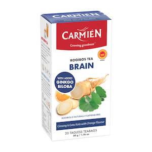 Carmién Wellness Range Brain with Ginkgo Biloba & Ginseng Rooibos Tea (20 Teabags)