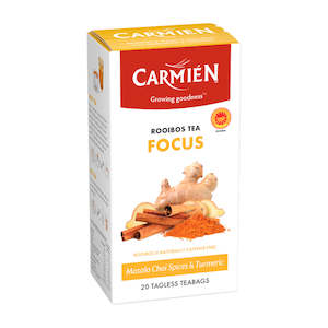 Carmien Rooibos Tea: Carmién Wellness Range Focus with Masala Chai & Tumeric Rooibos Tea (20 Teabags)