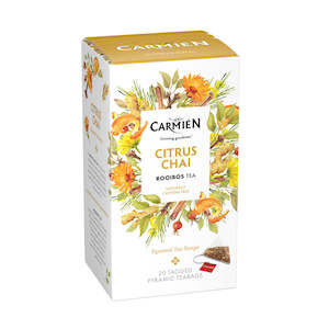 Carmien Rooibos Tea: Carmién Citrus Chai Rooibos Tea (20 Pyramid Teabags)