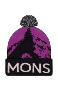 MONS ROYALE - Mountain Pixel Merino Pom Pom Beanie