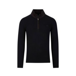 Products: RAGING BULL l Quarter Zip Textured Cotton Sweater Black - Raging bull exclusively at Beggs Wairau - Raging Bull W24