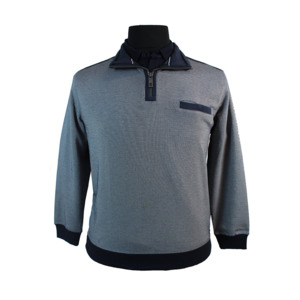 Products: CASA MODA - Navy Half Zip Sweater Grey Navy - Beggs Wairau - Casa Moda is one of Europes best brands for big men offering classic and fashion styles in quality fabrics - Casa Moda S21