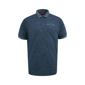 Products: D555 - Uttoxeter Leaf Pattern Polo Navy - D555 - Affordable European Fashion for Big Men - Sizing up to 7XL - D555 S25