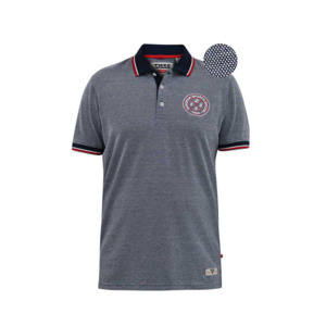 Products: D555 - Bird Eye Pique Polo with Badge Navy - D555 - Affordable European Fashion for Big Men - Sizing up to 7XL - D555
