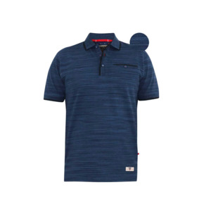D555 - Pique Foxley Polo Self Stripe Navy - D555 - Affordable European Fashion f&hellip;