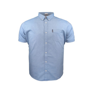 Products: BEN SHERMAN - Signature Oxford Weave SS Shirt Airforce Blue - This iconic brand is available for big men at Beggs Wairau and online - Ben Sherman S25