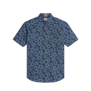 Products: BEN SHERMAN - Floral Print SS Shirt Navy - This iconic brand is available for big men at Beggs Wairau and online - Ben Sherman S25