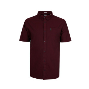 Products: BEN SHERMAN - Oxford SS Shirt Wine - This iconic brand is available for big men at Beggs Wairau and online - Ben Sherman W25