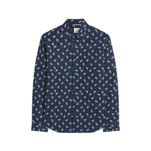 Ben Sherman Micro Paisley Print LS Navy