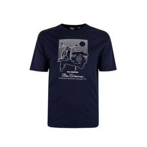 BEN SHERMAN - Scooter Tee Dark Navy - This iconic brand is available for big men&hellip;