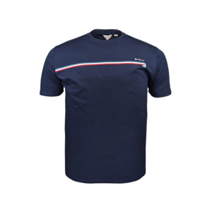 Products: Ben Sherman Core Stripe Tee – Dark Navy Big Men's Tee at Beggs Wairau