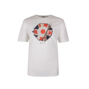 Products: Ben Sherman Snare Target Tee – Snow White Big Men's Tees at Beggs
