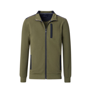 CASA MODA - Full Zip Cotton Stretch Sweatshirt Olive - Beggs Wairau - Casa Moda &hellip;