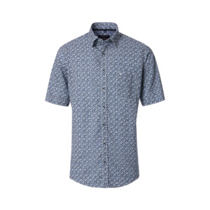 CASA MODA - Linen Mix Floral Pattern SS Shirt Navy - Beggs Wairau - Casa Moda is&hellip;