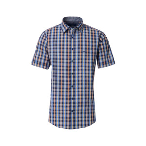 Products: Casa Moda Small Textured Check SS Shirt Navy - Beggs Wairau - Casa Moda is one of Europes best brands for big men offering classic and fashion styles in quality fabrics - Casa Moda