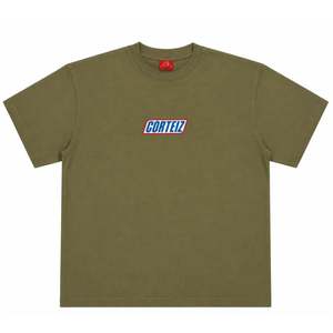 Corteiz Snickers Graphic Tee Olive Green Short Sleeve