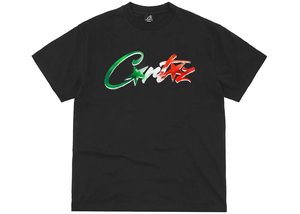 Corteiz Allstartz Italia Graphic Tee Black Unisex Short Sleeve Cotton Shirt