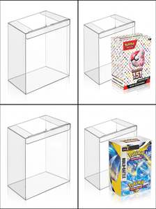 Womens: Plastic Protector Case for Booster Bundle(6-Booster Pack) 0.45mm Thick Foldable Clear Display Box