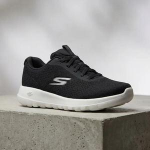 Skechers Go Walk Max Black White Cushioning Flex Running Sneakers