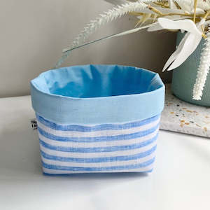 Fabric Storage Gift Boxes: Blue Stripes - Fabric Box