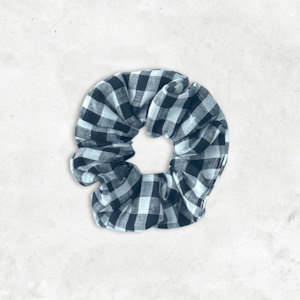 Key Chains: Black and White Gingham Scrunchie