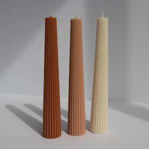 Three Free Standing Taper Candles