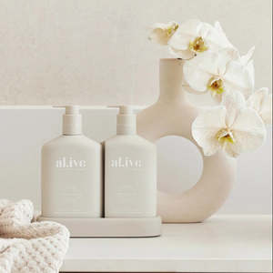 Curated Handmade Gift Boxes: Al:ive Bathroom Duo - Wash and Lotion