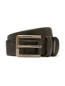 Traders Embossed Black Split Leather Belt New Zealand // Lowes