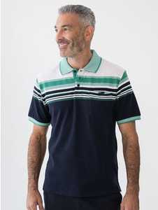 Cougars Polo Indigo Sea Green White Stripe New Zealand // Lowes