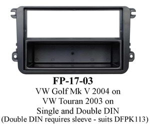 Volkswagen Golk Mk 4 2004 on/Touran 2003 on Dash Kit