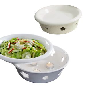 Ceramicware 1: 10" round tealight chafing dish