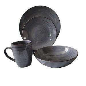 Ceramicware 1: 16pc Hp Dinner Set Grey Heavy