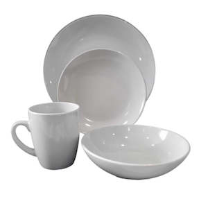 Ceramicware 1: 16pc Glaze Dinner Set White