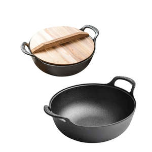 Cookware 1: Cast Iron Wok with Wooden Lid