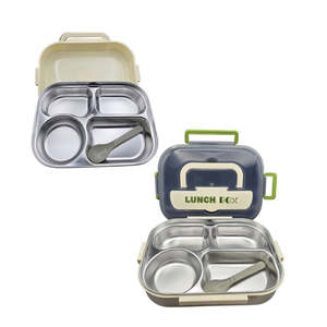 4-Compartment Stainless Steel Lunch Box